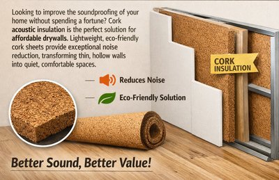 Cork Acoustic Insulation for Drywalls