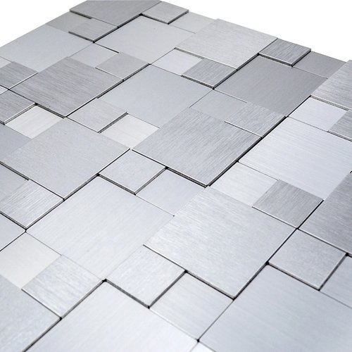 Matte Silver 3D Aluminum Mosaic Tile