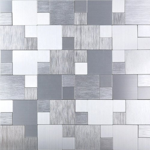 Matte Silver 3D Aluminum Mosaic Tile