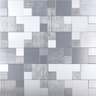 Matte Silver 3D Aluminum Mosaic