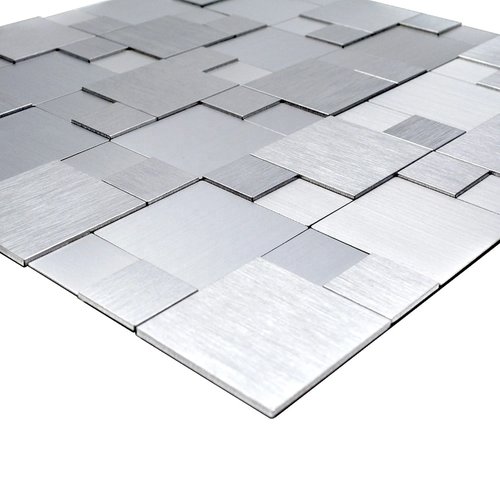 Matte Silver 3D Aluminum Mosaic Tile