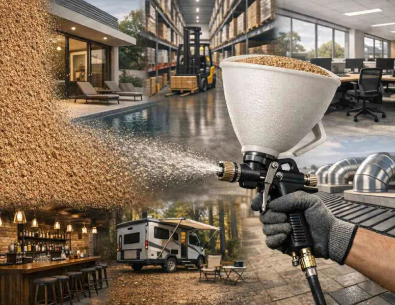 Cork coating applications for industrial and residential surfaces